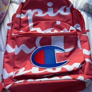 champion coral colored backpack